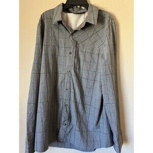 Avalanche Outdoor Supply Mens Button Up Shirt Med Gray Plaid Long Sleeve